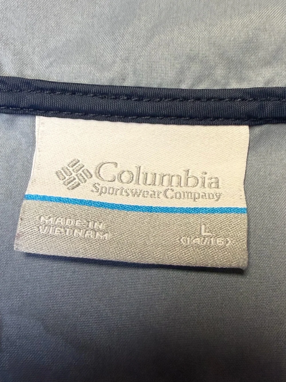 Columbia Glennaker Rain Jacket Coat Youth Boys Large 14/16 Blue Navy Hood Zip - Picture 7 of 10